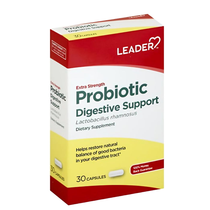 Cápsulas de apoyo digestivo de potencia extra de Leader Probiotic - 30 unidades