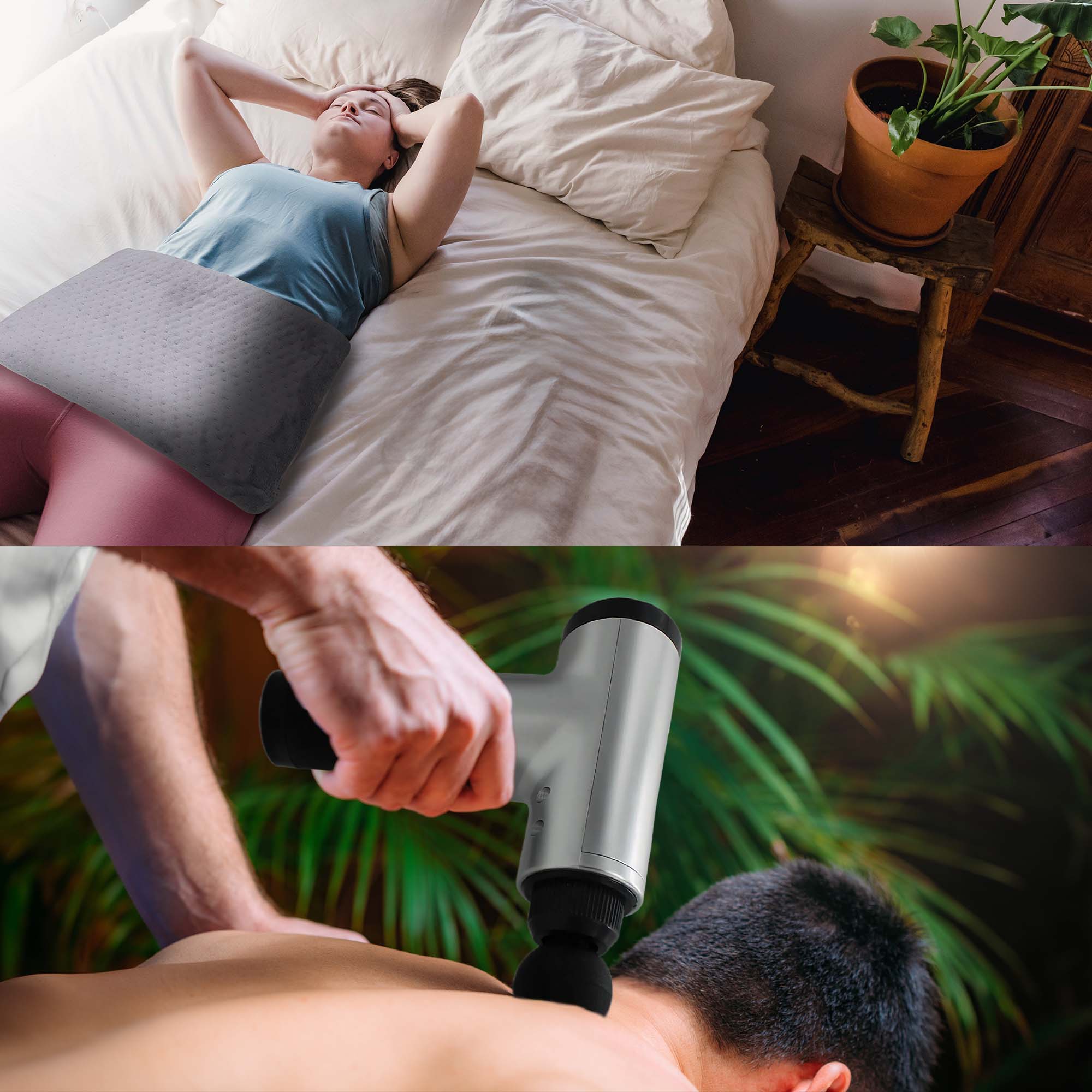 Pursonic 6 Speed Massage Gun and Electric Heating Pad Pain Relief Bundle shophomemed