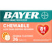 Bayer Aspirin Pain Reliever Low Dose 81mg Chewable Tablets