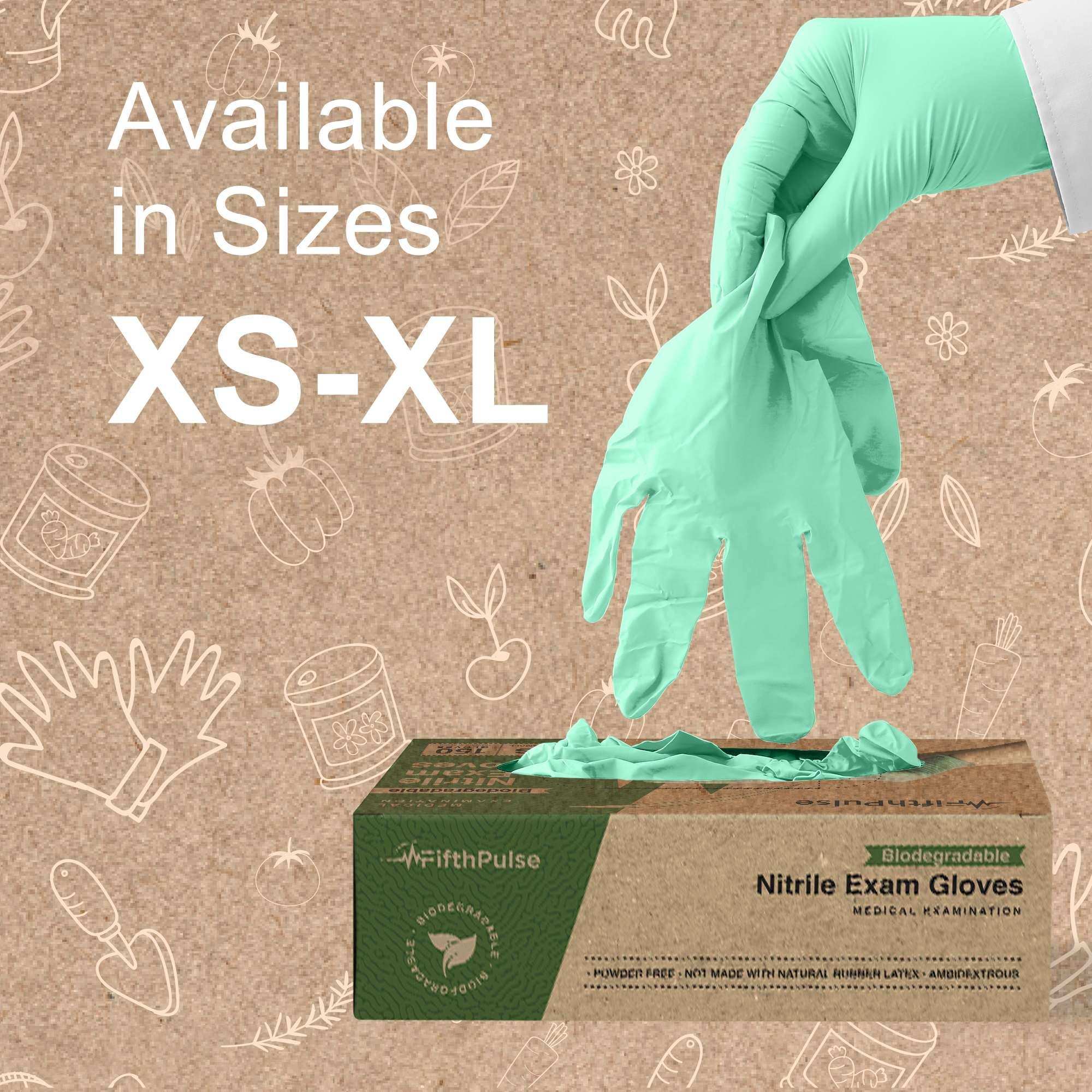 FifthPulse Biodegradable Disposable Nitrile Gloves Green – 150 Count - Shop Home Med