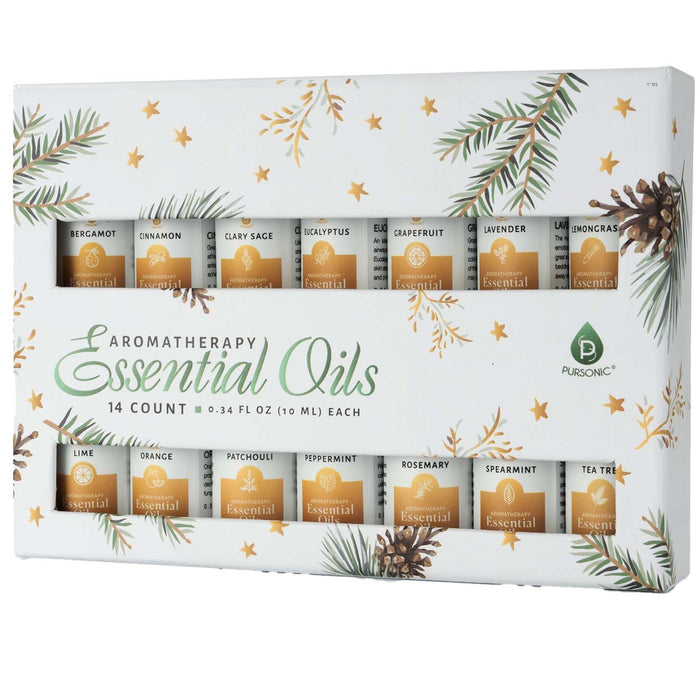 Pursonic Essential Oils Gift Set - 14-Piece Aromatherapy Collection shophomemed