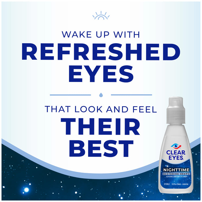 Clear Eyes Nighttime Restoring Eye Drops - 0.5 Oz