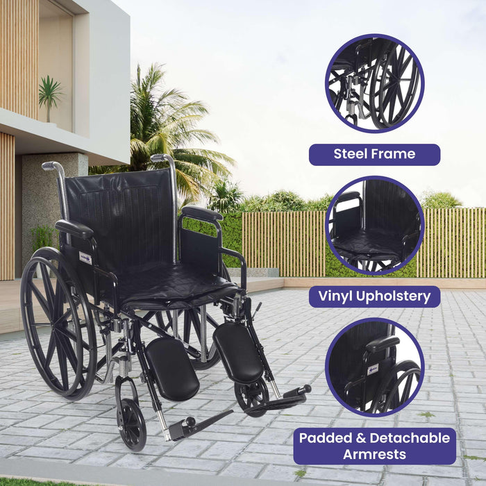 Medacure Wings Bariatric Wheelchair for Adults - 500 lb. Weight Capacity - Shop Home Med