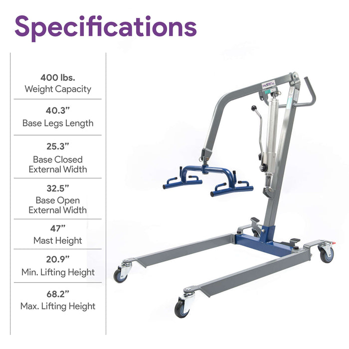 Hydraulic Patient Lift 6 Point Spreader - 400 lb Weight Capacity