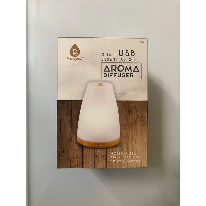 Pursonic 2-in-1 USB Aromatherapy Diffuser & Essential Oil Set: 300ml 7 Lights