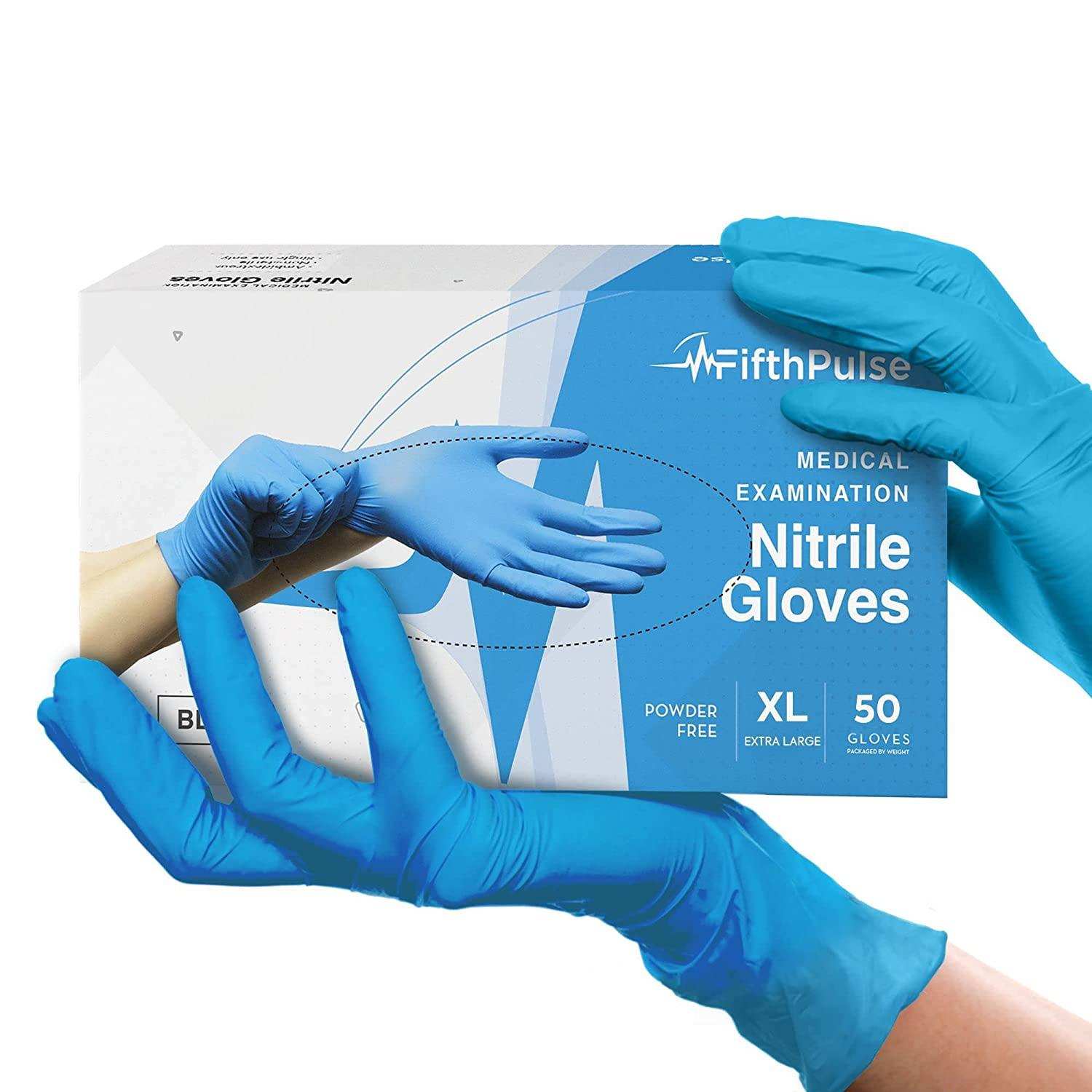 FifthPulse Blue Nitrile Disposable Gloves - Shop Home Med