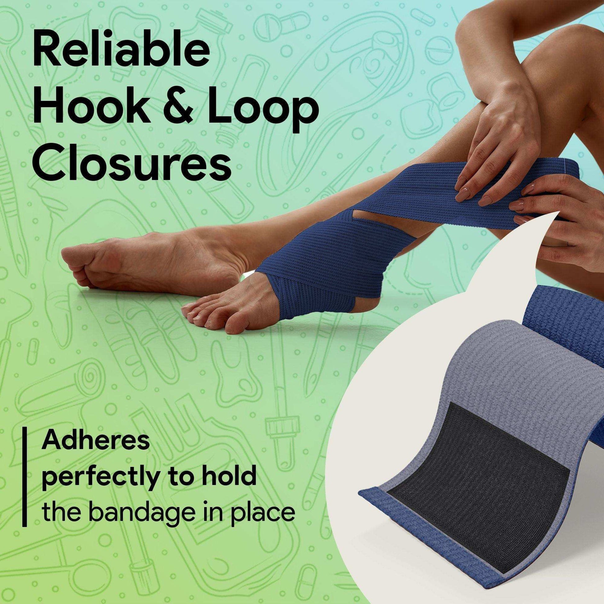 FifthPulse Elastic Compression Bandage Medical Wrap - Burgundy and Navy - Shop Home Med