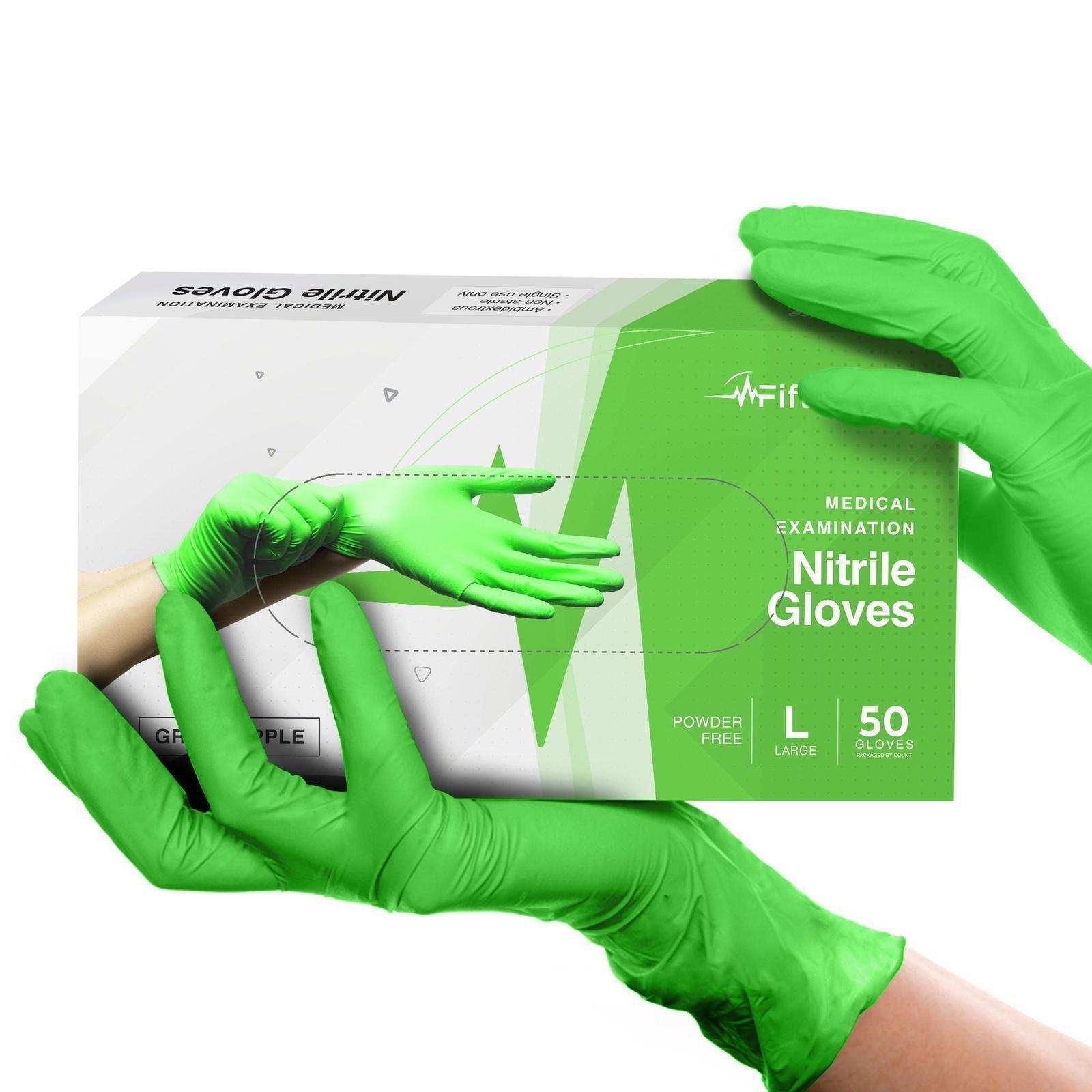 FifthPulse Green Disposable Nitrile Gloves - Shop Home Med