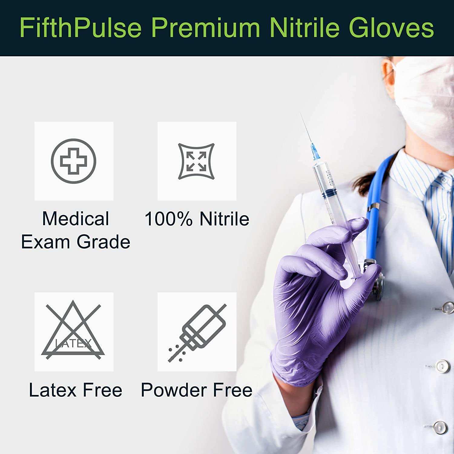 FifthPulse Lavender Nitrile Exam Gloves - Shop Home Med