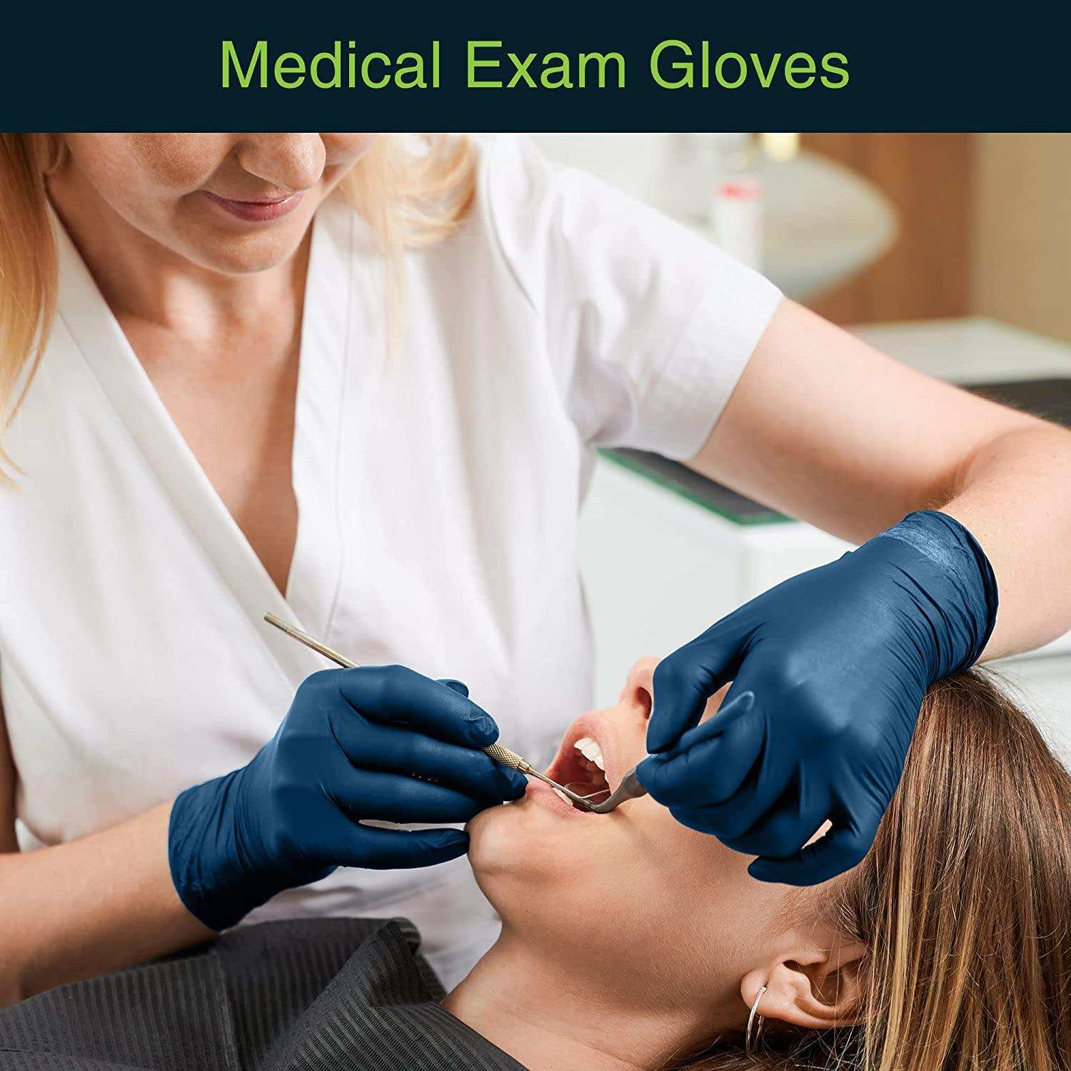 FifthPulse Navy Blue Nitrile Exam Gloves - Shop Home Med