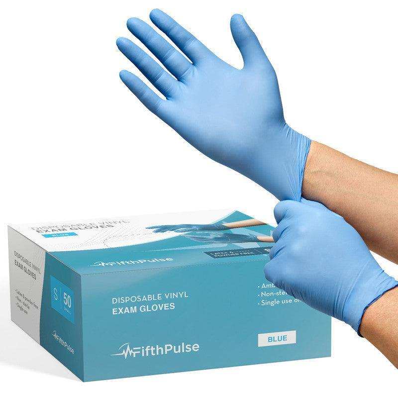 FifthPulse Vinyl Exam Gloves 50 Pack - Powder Free - Shop Home Med