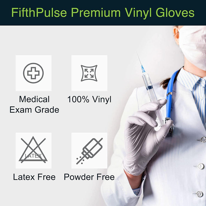 FifthPulse White Vinyl Exam Gloves - Shop Home Med