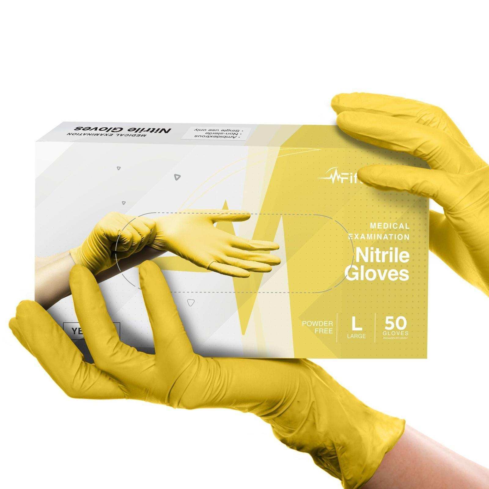 FifthPulse Yellow Disposable Nitrile Gloves - Shop Home Med