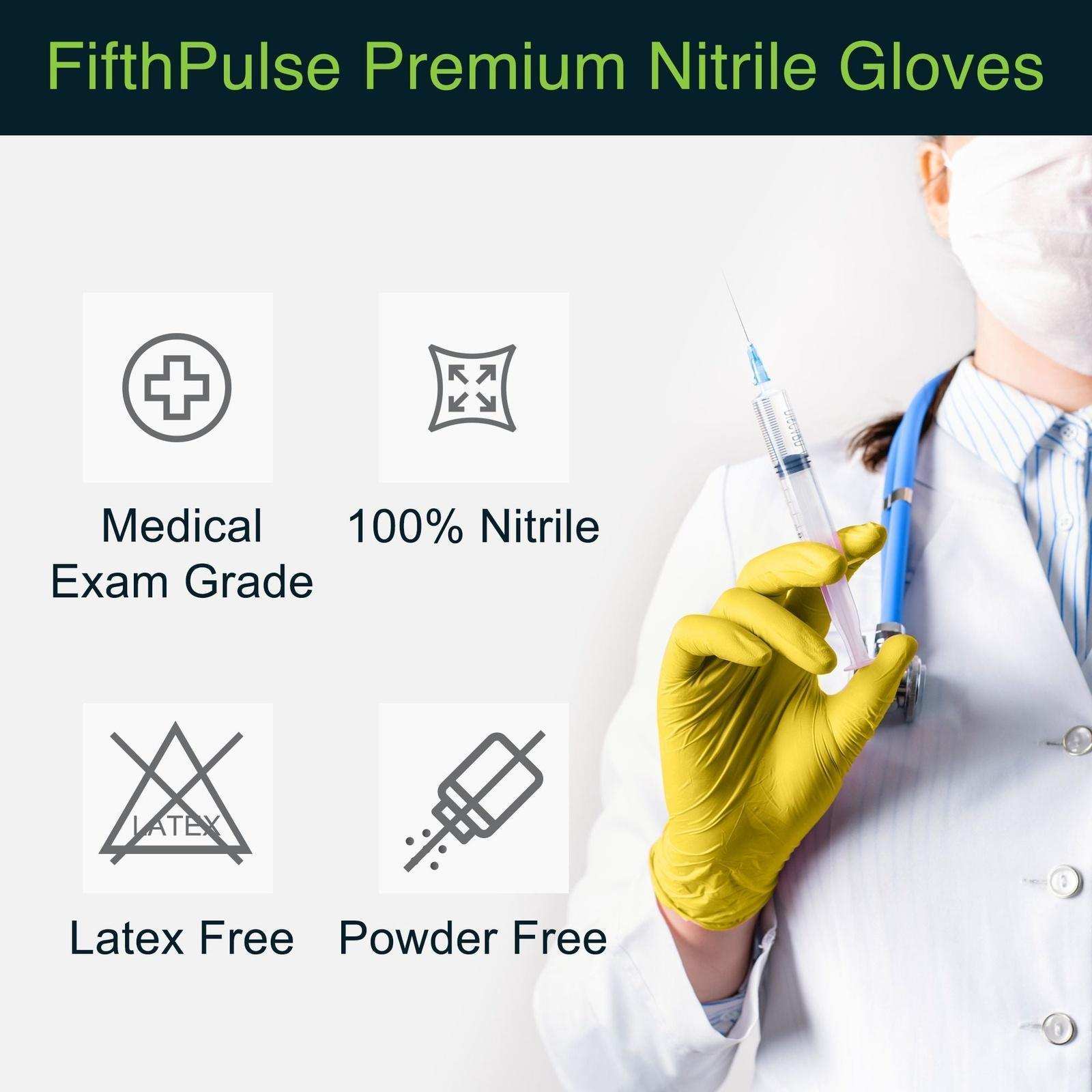 FifthPulse Yellow Disposable Nitrile Gloves - Shop Home Med