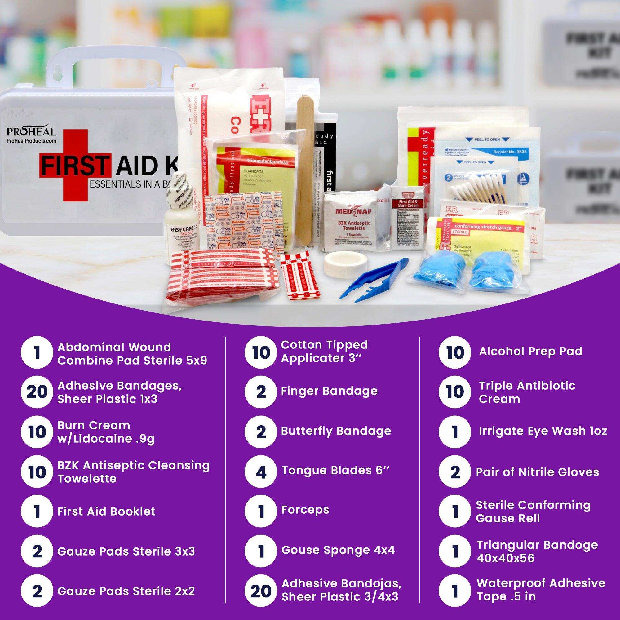First Aid Kit Essentials in a Box - 71 Essential 10 Person Kit - Shop Home Med
