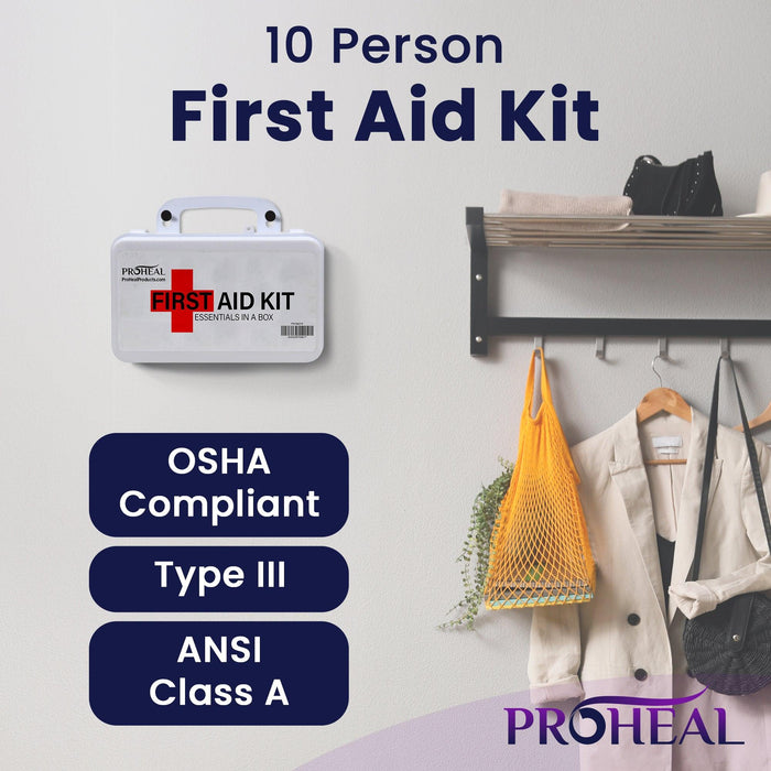 First Aid Kit Essentials in a Box - 71 Essential 10 Person Kit - Shop Home Med