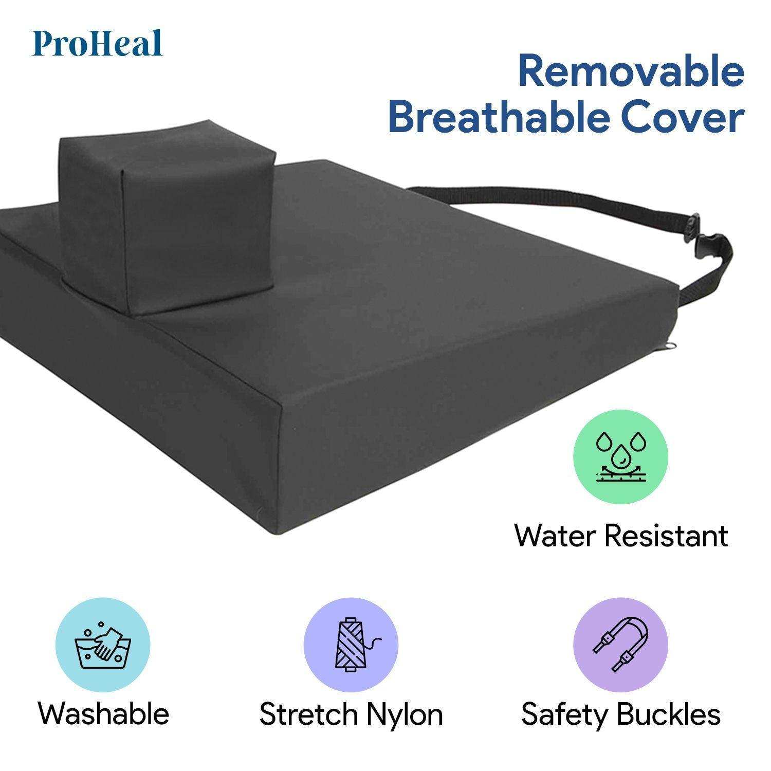 ProHeal Foam Wedge Seat Cushion with Pommel - For Better Posture & Hip Positioning - Shop Home Med