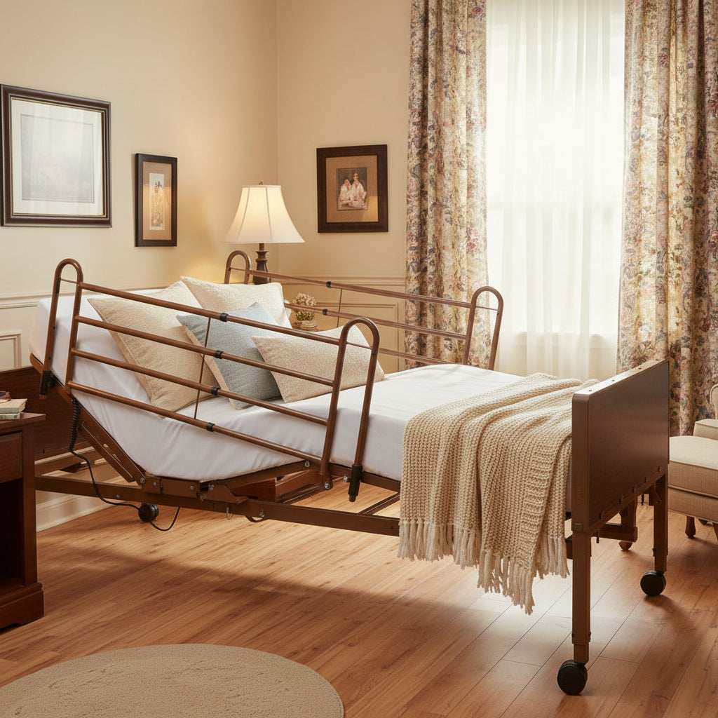 Full Electric Hospital Bed - Foam Mattress - Full Rails - 36x80 Adjustable Height