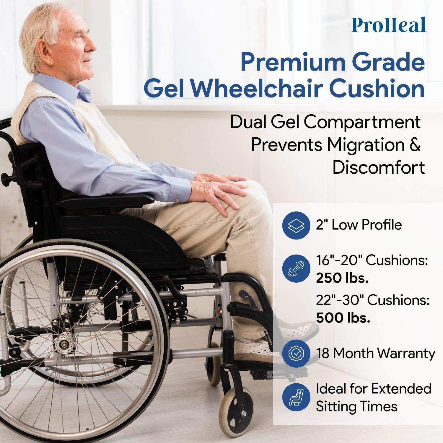 Gel Infused Foam Wheelchair Seat Cushion With Coccyx Cutout - Shop Home Med
