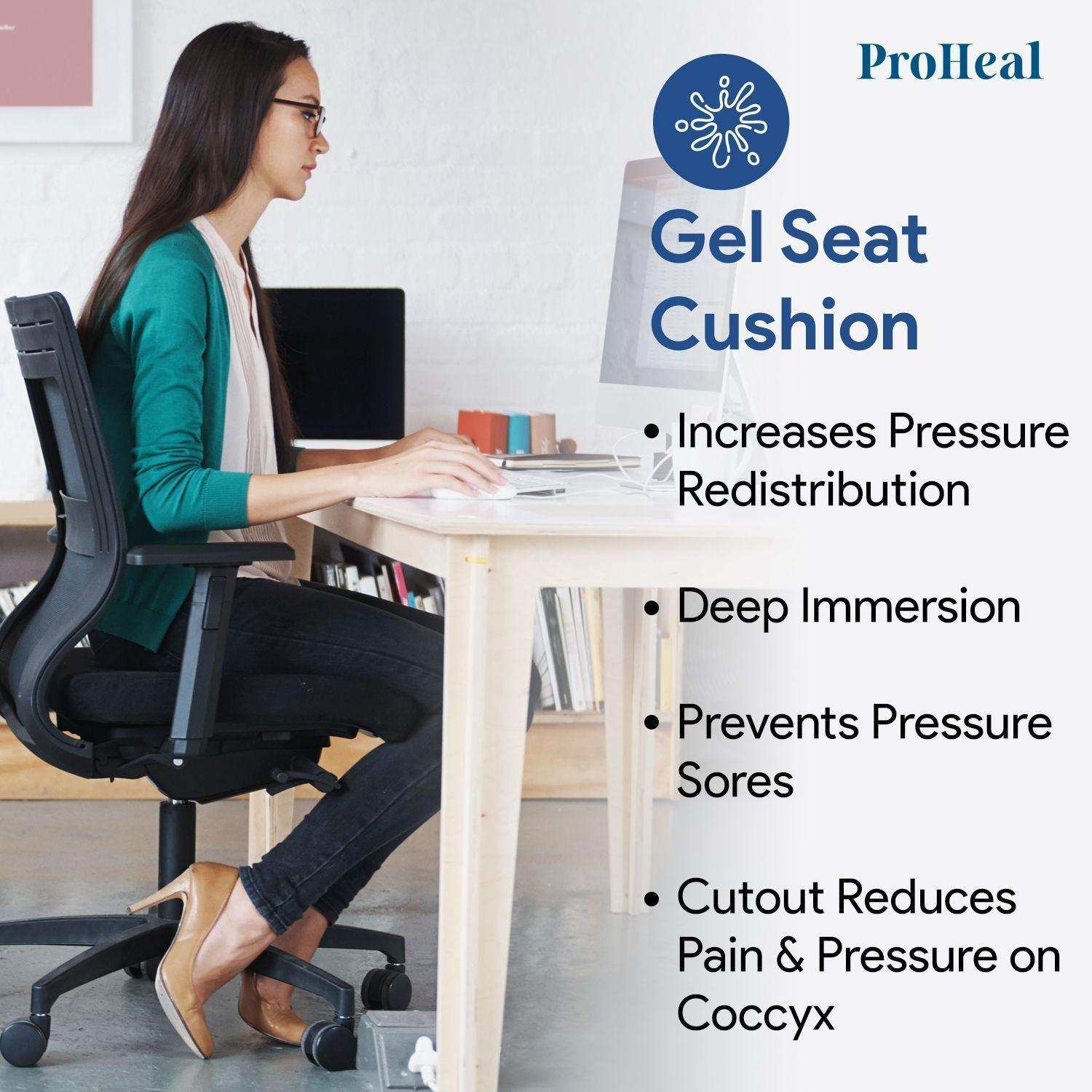Gel Infused Foam Wheelchair Seat Cushion With Coccyx Cutout - Shop Home Med