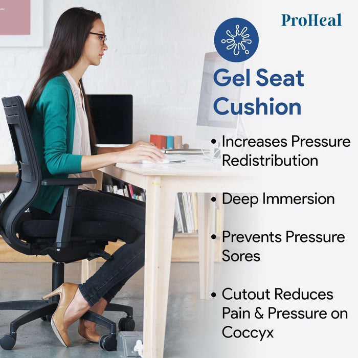 Gel Infused Foam Wheelchair Seat Cushion With Coccyx Cutout - Shop Home Med