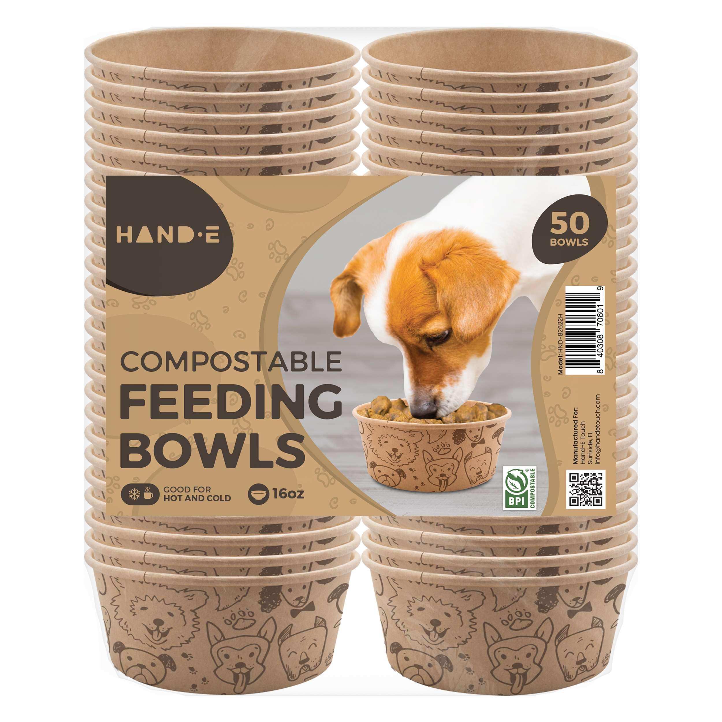 Hand-E Compostable Disposable Feeding Bowls for Dogs - Shop Home Med
