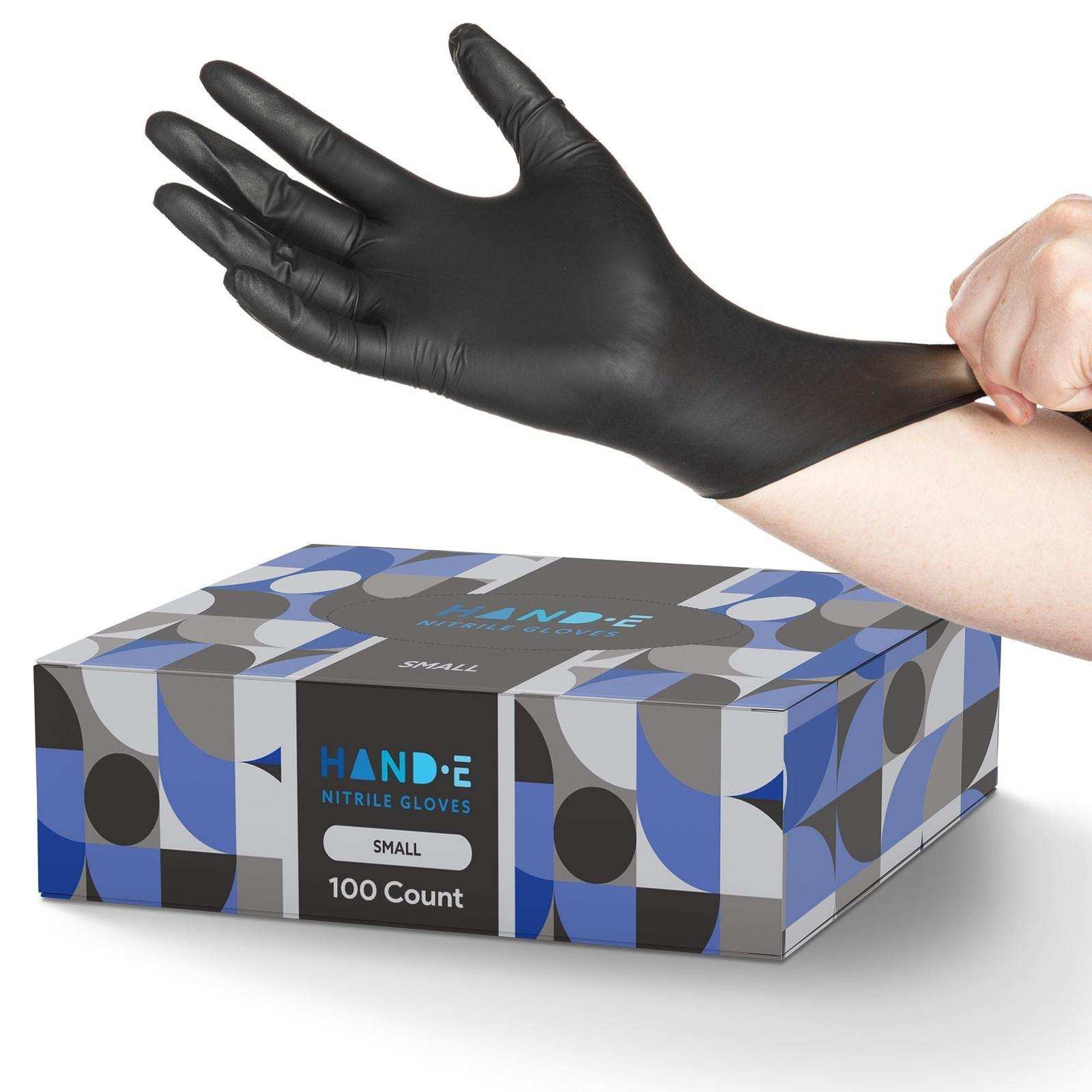 Hand-E Nitrile Gloves - Black - Shop Home Med
