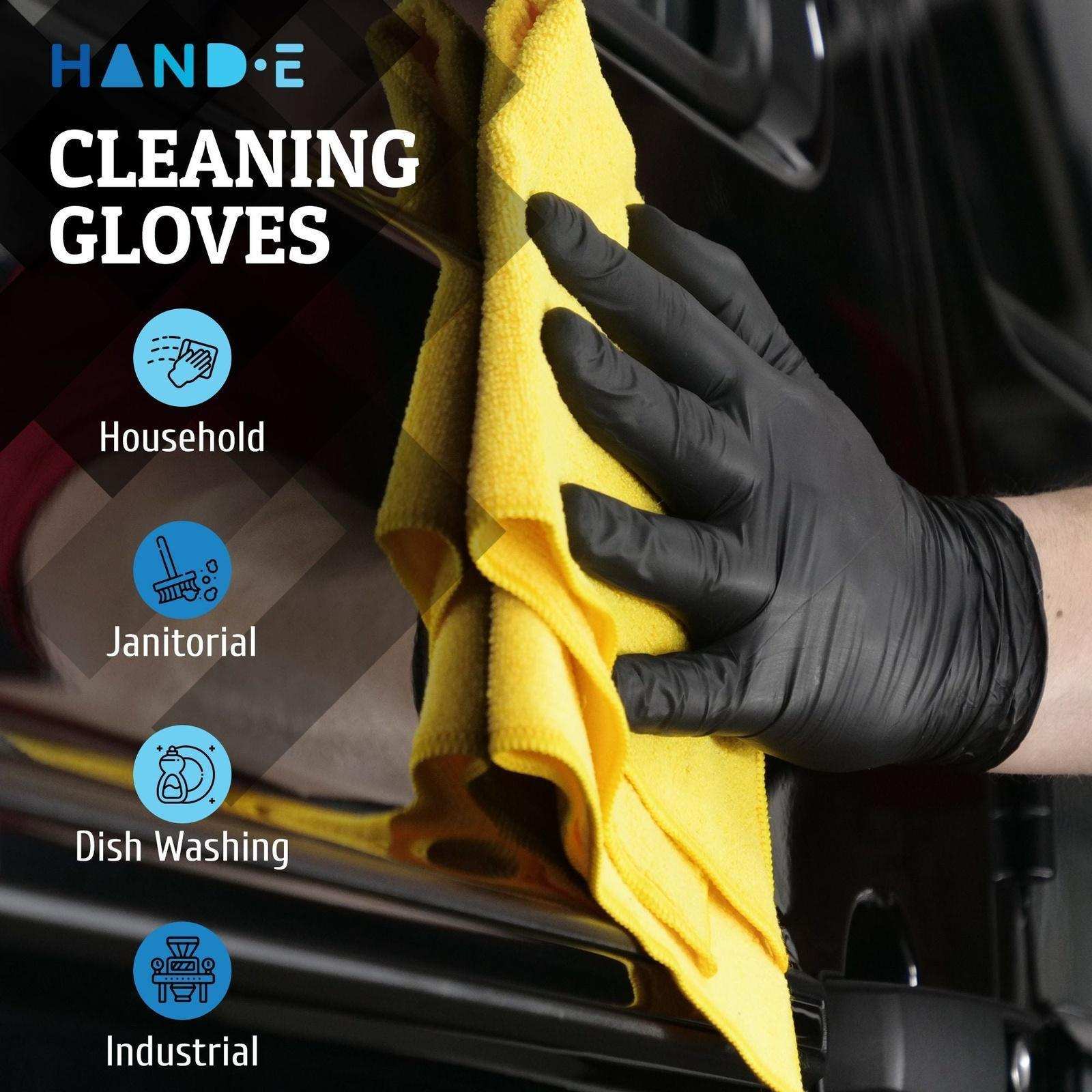 Hand-E Nitrile Gloves - Black - Shop Home Med