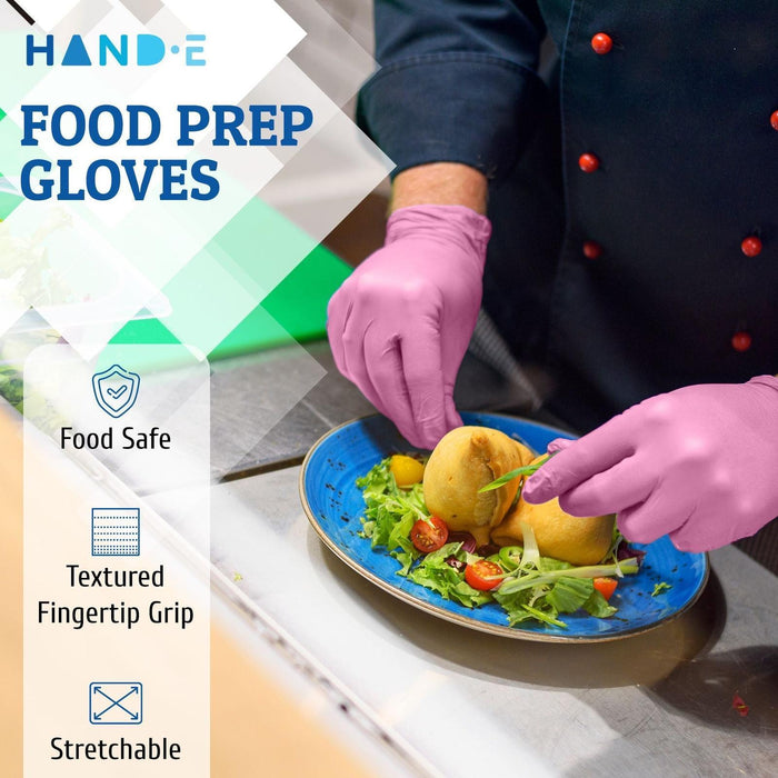 Hand-E Nitrile Gloves - Pink - Shop Home Med
