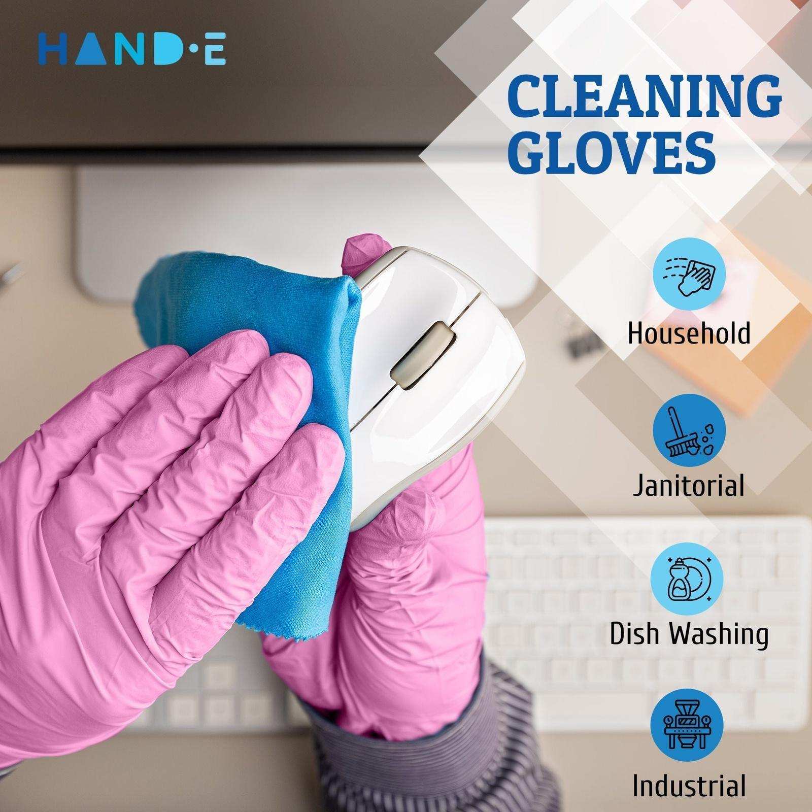 Hand-E Nitrile Gloves - Pink - Shop Home Med
