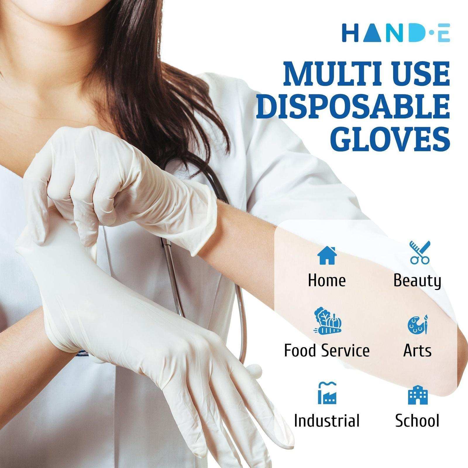 Hand-E Nitrile Gloves - White - Shop Home Med