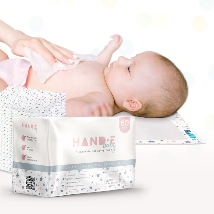 Hand-E Playful Baby Disposable Changing Pads - Stars Print - Shop Home Med