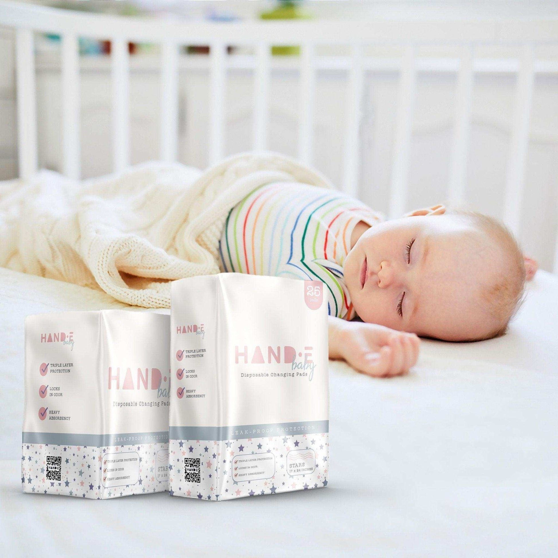 Hand-E Playful Baby Disposable Changing Pads - Stars Print - Shop Home Med