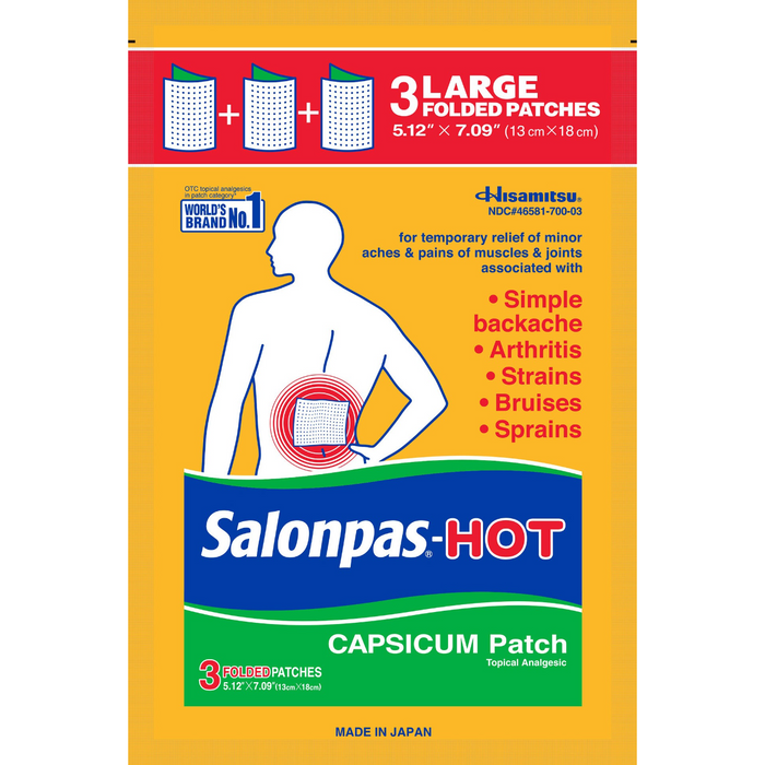 Salonpas Pain Relieving Hot Capsicum Patch - 3 Ct