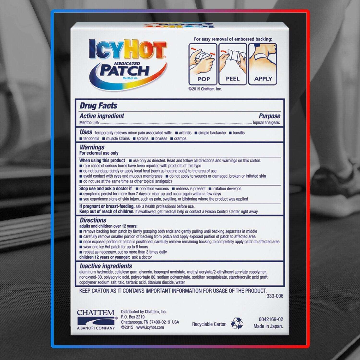 Icy Hot Extra Strength Medicated Patch Small - 5CT - Shop Home Med