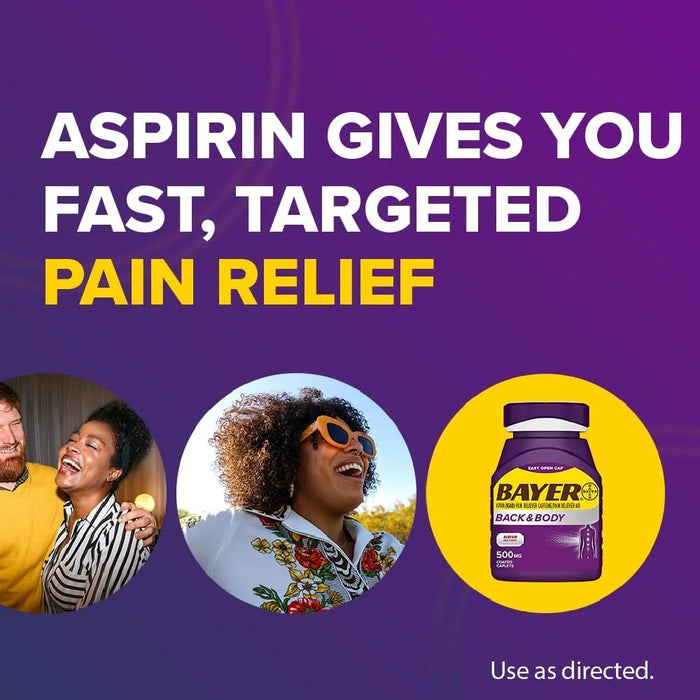 Bayer Extra Strength Back & Body Pain Reliever Aspirin with Caffeine Caplets