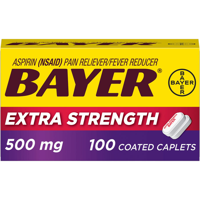 Bayer Extra Strength Aspirin Pain Reliever 500mg Caplets - 100 Ct