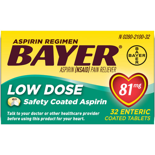 Bayer Aspirin Pain Reliever Low Dose 81mg Enteric Coated Tablets