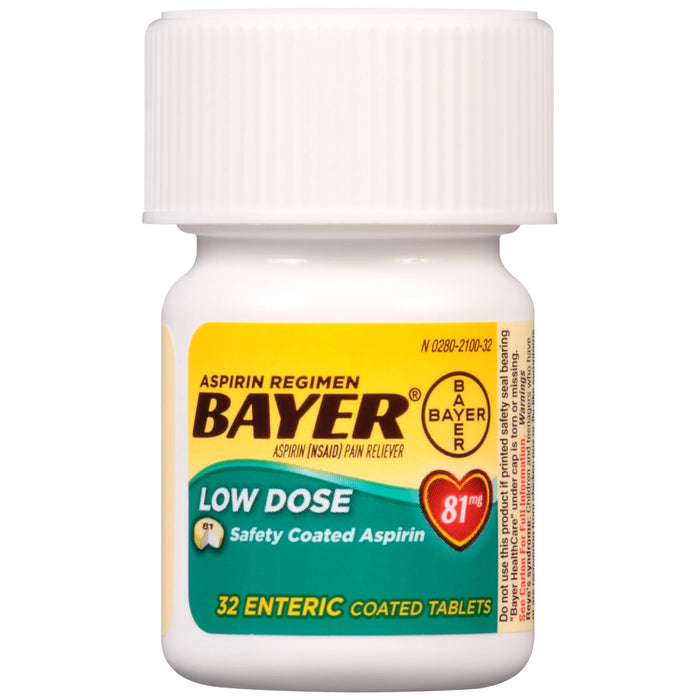 Bayer Aspirin Pain Reliever Low Dose 81mg Enteric Coated Tablets