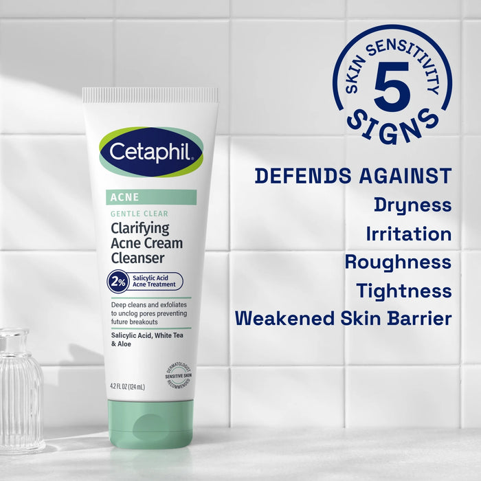 Cetaphil Gentle Clear Clarifying Acne Cream Cleanser - 4.2 oz