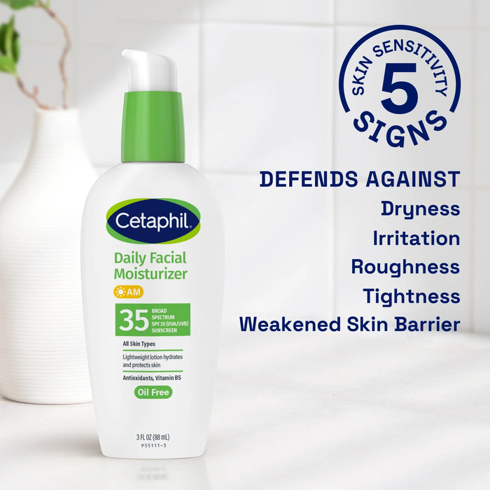 Cetaphil Daily Oil-Free Facial Moisturizer with SPF35 Sunscreen - 3 oz