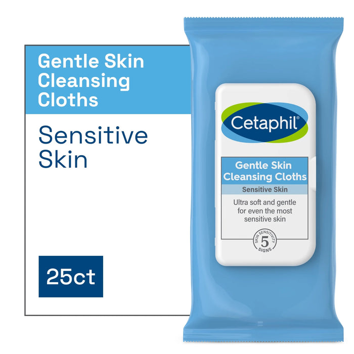 Cetaphil Gentle Skin Cleansing Cloths Face and Body Wipes - 25ct