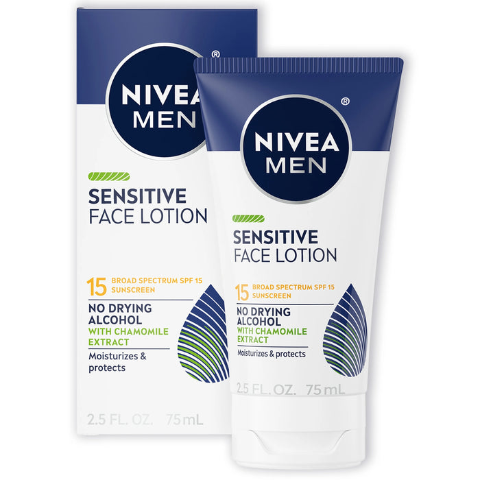 Nivea Men Sensitive Face Lotion with Vitamin E SPF 15 - 2.5 oz