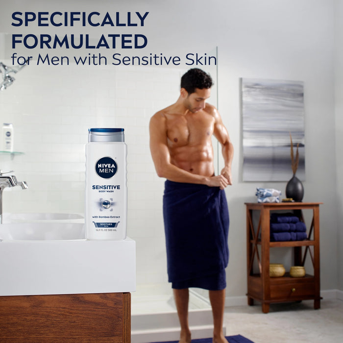 Nivea Men Sensitive Body Wash with Bamboo Extract - 16.9 oz