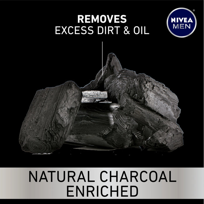 Nivea Deep Cleansing Beard & Face Wash with Natural Charcoal - 3.3 oz