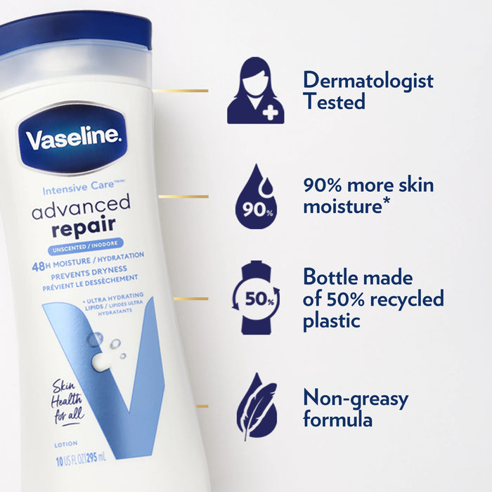 Vaseline Intensive Care Moisturizing Advanced Repair Unscented Body Lotion - 10 oz