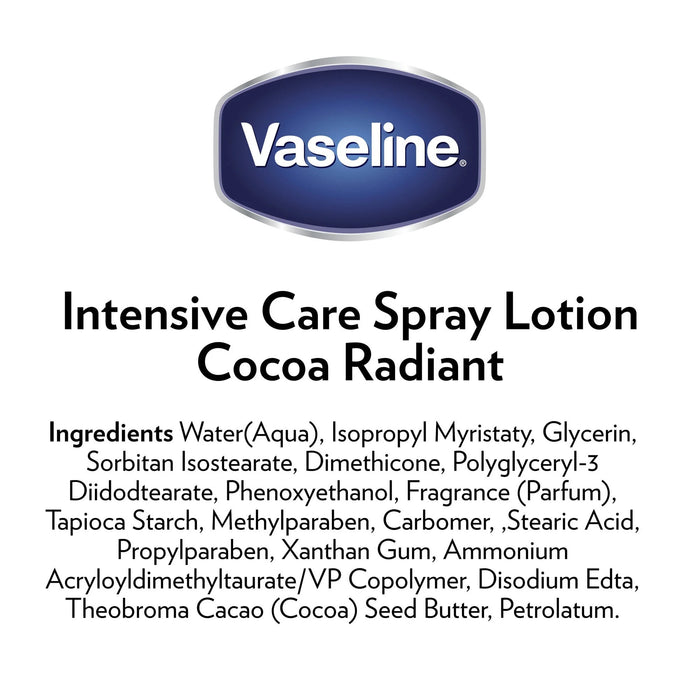 Vaseline Intensive Care Cocoa Radiant Spray Body Lotion - 6.5 oz