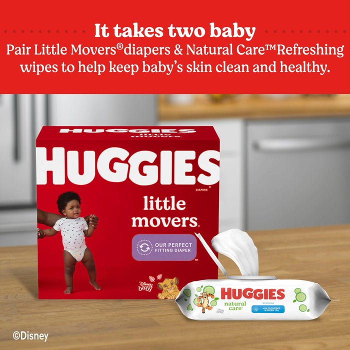 Toallitas refrescantes para bebés con aroma a pepino y té verde de Huggies Natural Care (56 unidades)