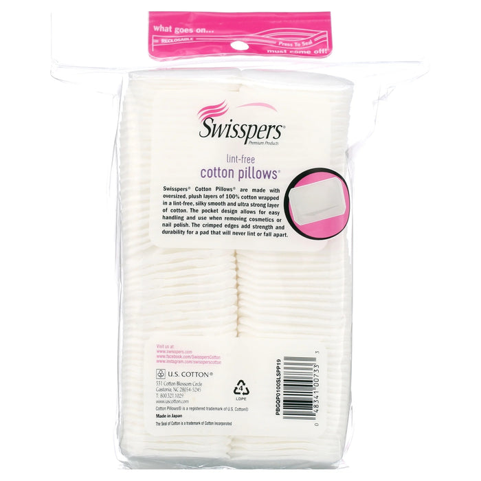 Swisspers Premium Cotton Pillow Pads - 100 Ct