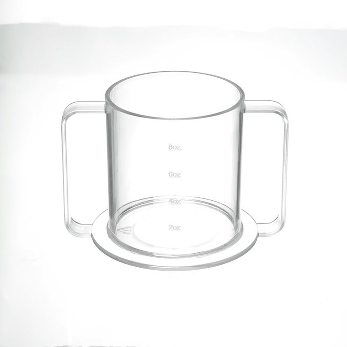 2 Handed Spillproof Clear Mug with 2 Lids